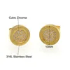 Marca de moda titânio aço romano coração amor brincos para mulher jóias banhado a ouro 10mm de largura para mulher gift280n