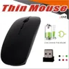 Ultra dunne USB draadloze muis optische 2.4GHz draadloze draagbare optische muis Super snelheid slanke computermuis met retail pakket