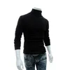 2017 Inverno Outono Mens Turtleneck Blusas Preto Pullovers Roupas para homem de algodão malha camisola masculina blusas puxar hombre xxl