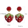 Stud earrings for woman Fashion Silver Plated Jewelry Colorful Crystal Disco Ball Beads Earrings for Wedding Strawberry Earrings