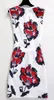 Fashion Flower Print Women Sheath Dress Round Neck Dresses 055A83