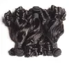 4 sztuk Lot Virgin Malezyjski Aunty Funmi Human Hair Weaves z 4x4 Koronki Zamknięcie Romans Curls Funmi Włosy 3 Wiązki Z Zamknięciem Średniej części