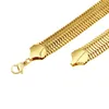 75cm 1.5cm 18K Gold Electroplate Snake bone Chains Mens Necklace Fishbone Chain Hip Hop Jewelry