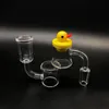 DHL Gratis !! 2mm XL Flat Top Evan Shore Quartz Banger Nails 10mm 14mm 18mm med gul anka keps för glas bongs oljeplattor