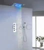 Ensemble de robinets de douche, salle de bains, pluie et cascade, pomme de douche LED 50x36 CM, grand débit d'eau, Valve de douche 008-50X36K-6MP