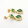 Emerald Finework 18k Yellow Gold Filled Womens Pierce Dangle Oorbellen