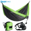 Double Single Portable Camping Hammock - Parachute Leve Nylon com Hammok Tree Straps Set- 2 Pessoas Equipamento Kids