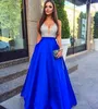 Spaghetti Strap Sexy Cocktail Party Dresses Deep V Neck Sequins Lace Royal Blue Prom Dress Personalized Bridal Guest Dress Formal Gown