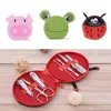 Hot 7 stks / set Leuke Dieren Nail Art Manicure Set Nail Clipper Wenkbrauw Scissor Cliper Ear Spoon Double-Headed Dood Skin Nipper Kit Gratis Shippi