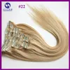 1 set 20''-22" 10pcs set Clip-in hair Human Hair Extensions 160G Darkest Brown