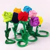 Hot Selling Plush Flower Artificial Rose Fylld Toy Cartoon Fake Flowers Curtain Buckle Party Wedding Home Decor