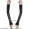 Schwarze sexy lange Latexhandschuhe, fingerlose Gummihandschuhe in Übergröße, 00156042286