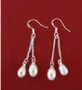 Selling pearls eardrop 7 mm M pearl white purple pink pearl earrings wholesale