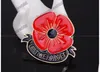 "För att vi inte glömmer" Emalj Red Poppy Brosch Pin Badge Golden Flower Brosches Pins Remembrance Day Gift for Women