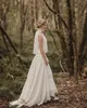 Französische romantische Vintage-Hochzeitskleider, Stehkragen, Spitze, Brautkleider, Chiffon, Landhausstil, böhmisches Brautkleid, Robe de Mariage