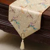 Extra Long 120 inch Cherry blossoms Table Runner Fashion Simple Coffee Table Cloth Decorating Dining Table Mats Silk Brocade Protective Pads