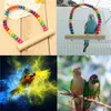 2016 Wooden Bird Parrot Swing Stand Cage Colorful Hanging Toys For Cockatiel Budgie