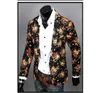 Personifiera blommiga blazers för män lapel nacke smal singel knapp män glänsande kostym blazer bomull casual party män passar j160438