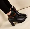 Contracted Style Solid Color Black Women Wedding Shoes Back Zipper Pointed Toe High Heel Boots Shoes Woman Ankle Boots