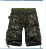 Ingrosso-Abbigliamento uomo Estate Moda Uomo Casual Bermuda allentato Masculina al ginocchio Camouflage Multi-Pocket Cargo Men Shorts