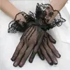 Finger Black Ivory Red Lace Short Bridal Wedding Gloves for Bride Wedding Accessories One Size Free Shipping Gloves for Evening Prom Dress