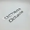 3D -auto zilversticker voor Skoda Octavia Badge Emblem ABS Chrome Logo Auto Auto Achteraan Trunk Sticker257i