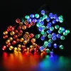 Strängar Solar String Fairy Lights 12m 100LED / 32M 300 LED Vattentät utomhus Garland Solar Power Lamp Christmas For Garden Decoration