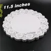 Whole- 160pcs pack New 11 5 inches round flower shape white hollow design paper lace doilies placemat for kitchen set de tab344V