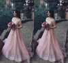 Said Mohamad Half long Sleeve Floor Legnth Handmade Long Prom Dress A-line Special Party Wear Vestidos Luxury Organza Open Back Prom Dress