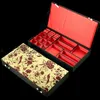 Craft Wooden Multi Grid Storage Box for Jewelry Packaging Box Case Silk Brocade Necklace Earrings Rings Bracelet Box Wedding Birthday Gift