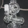 Bong en verre de crâne de petite conception noir et clair 8 "avec joint de 14,4 mm avec dôme pipe à eau en verre à ongles bong en verre plate-forme pétrolière