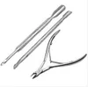 Cutter Nipper Clip Cut Set 3 Pcs Stainless Steel Nail Cuticle Pushers Spoon Nail Scissor Dead Skin Remover Tools For Women