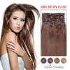 Clip in Menselijk Hair Extention Straight 8A Color # 1 Jet Zwart 100% Menselijk Hair Extensions 14-26Inch Braziliaanse Clip in haar Preferentiële Prijs