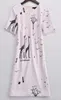 Robe fourreau imprimée à la mode pour femmes, manches courtes, robes décontractées, 064A617