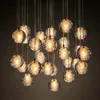 Modern Crystal Chandeliers Lighting G4 Led Bulb Meteor Rain Drop Ceiling Pendant Lights Meteoric Shower Stair Light 110V 220V