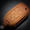 Genuine Leather Car Key Case Cover Keychain Fits for Ford Mondeo New Mondeo Explorer Edge Smart/Folding Remote Car Key Rings