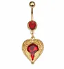 YYJFF D0622 (1 couleur) anneau de bouton de nombril en forme de coeur rouge vente chaude piercing bijoux de corps