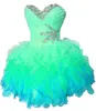 2021 Sweetheart Mini Short Prom Homecoming Dresses Plus Size Abito da laurea con cristalli in rilievo per cocktail party