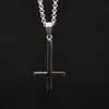 Hot Inverted Cross of St Peter Titanium Steel 316L Ze stali nierdzewnej Naszyjnik Lucyfer Szatan Moda Vintage Punk Biżuteria