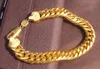 Bracelet en or massif 14 carats pour hommes, chaîne à maillons épais et épais, Double 23 cm, 100% or véritable, non solide, pas d'argent, 280o