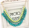 Gemstone Beads Necklace Bohemian Fluorescent Color Pendants Collar bone Chains Fashion Jewelry Beaded Chokers Necklaces Acrylic