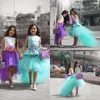 Coloré Deux Pièces Haute Basse Filles Pageant Robes 2017 Applique Perlée Top Et Tulle Puffy Jupe Robes De Fille De Fleur Pour La Communion De Mariage