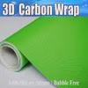 Apple Green 3D Carbon Fiber Vinyl Car Wrapping Film Air Bubble Free Car Styling Gratis frakt 1.52x30M/Roll