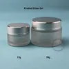 5 pçs / lote Promoção15G Fosco Creme de vidro Jar 1 / 2oz Cosmetic Pequeno Recarregável Frasco 15ml Vial Facial Máscara Embalagem De Recipiente