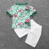 2016 Summer Fashion Garçons Vêtements Enfants Tenues À Manches Courtes Stripe Shirts + Shorts 2 pcs Ensembles Adorable Bébé Costumes 2 Couleurs Livraison Gratuite