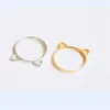 Mode-sieraden 18k vergulde zilveren ring schattige kat oor ringen voor vrouwen groothandel gratis verzending