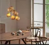 Contemporary Wood Ball Pendant Lamp G4 ljuskronor Belysning 3/7/10 / 16Heads för vardagsrum Matsal Restaurang Lighting Fixture