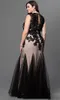 Plus Size Mermaid Prom Kleider Juwel bodenlangen Black Appliques Perlen lange formale Abend Party Kleider Sonderanlässe Kleid 2019