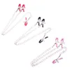 unisex pink coated clothespin style nipple clamps with chain sex flirt clips bdsm bondage kit slave pig training8327520