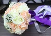 2017 Bouquet Couverture 5 Couleurs Champagne Rose Violet Vert Clair Roses Bouquets De Mariée pour Les Mariages et La Saint-Valentin